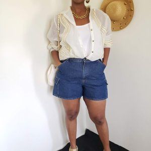 Vintage Oversize Blouse Sheer Organza Size XL